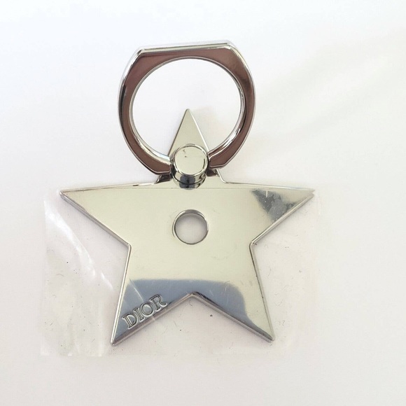 DIOR 🥳HP🥳 Star Phone Ring Pop Socket Silver Tone Metal - Picture 2 of 6
